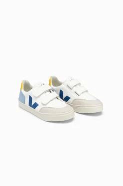 Kids VEJA V-12 LEATHER WHITE MULTICO