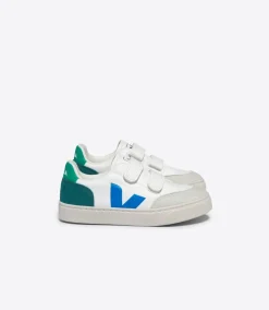 Kids VEJA V-12 LEATHER WHITE MULTICO BRITTANY