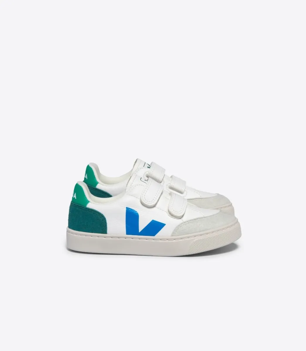 Kids VEJA V-12 LEATHER WHITE MULTICO BRITTANY