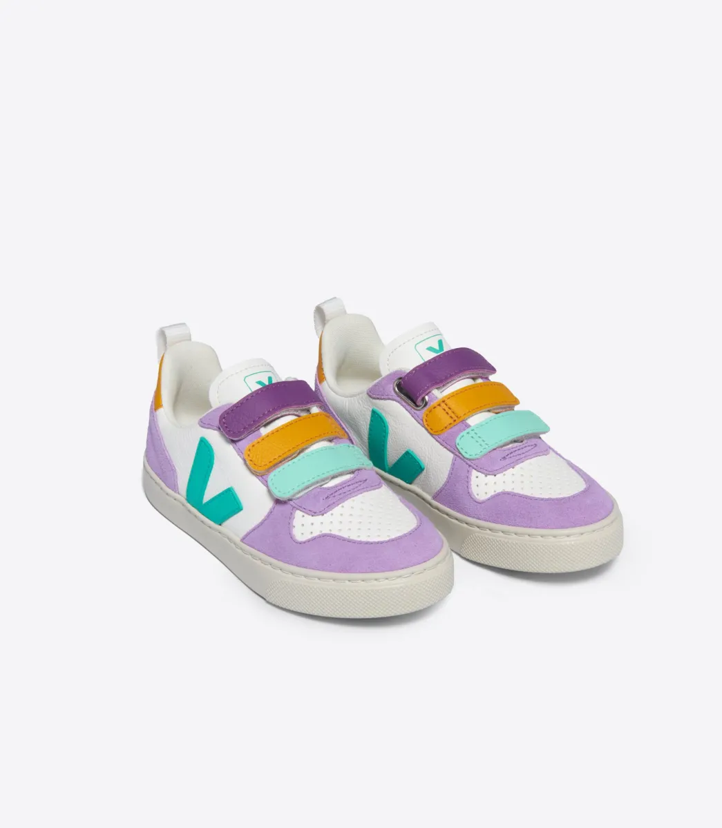Kids VEJA V-10 LEATHER WHITE MULTICO FRESHMINT