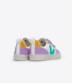 Kids VEJA V-10 LEATHER WHITE MULTICO FRESHMINT