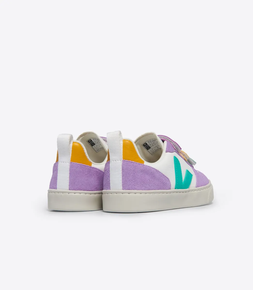 Kids VEJA V-10 LEATHER WHITE MULTICO FRESHMINT