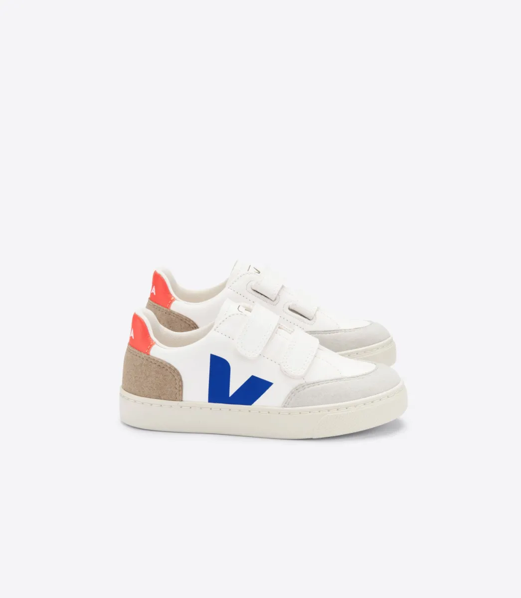 Kids VEJA V-12 LEATHER WHITE MULTICO MIEL