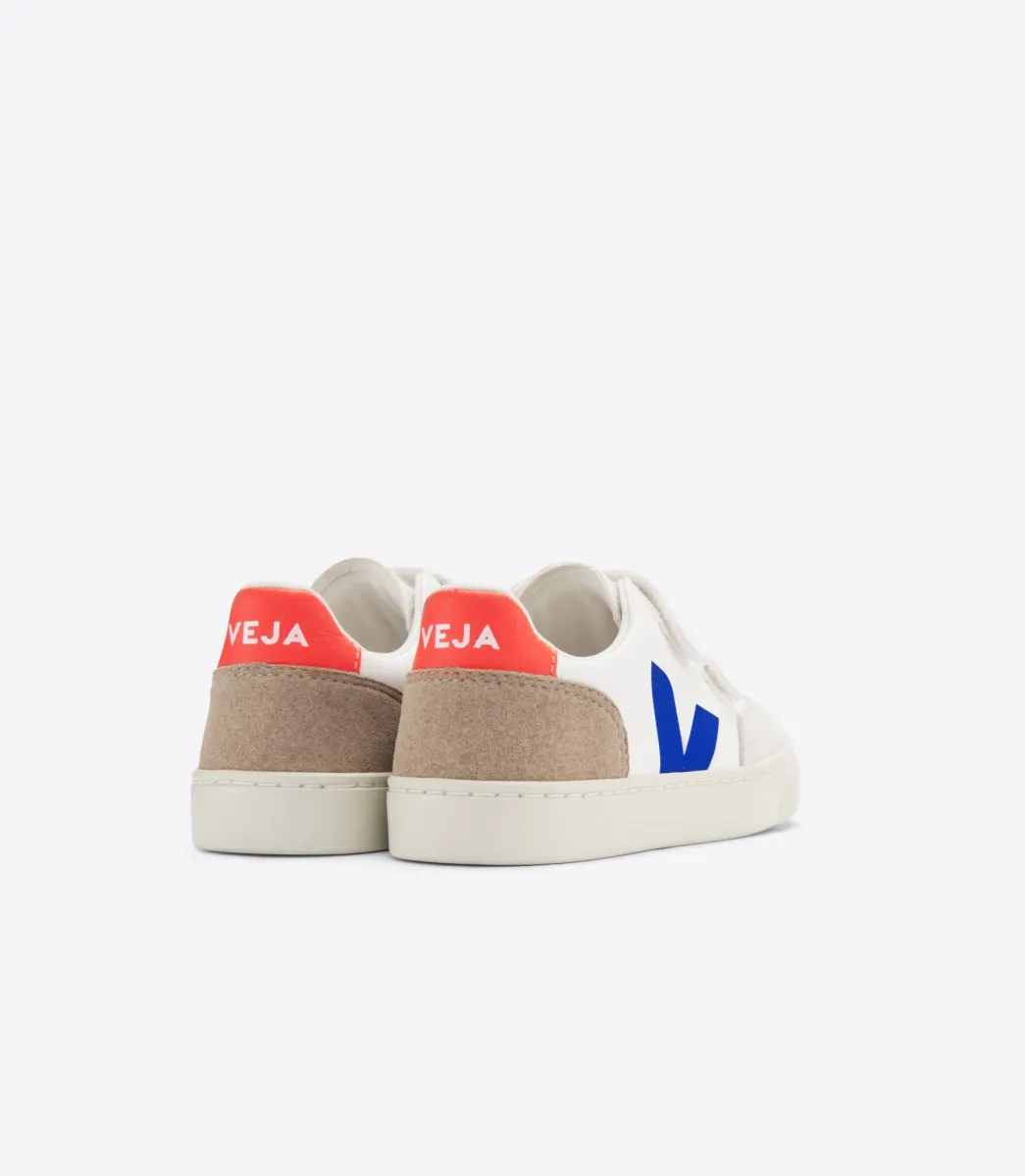 Kids VEJA V-12 LEATHER WHITE MULTICO MIEL
