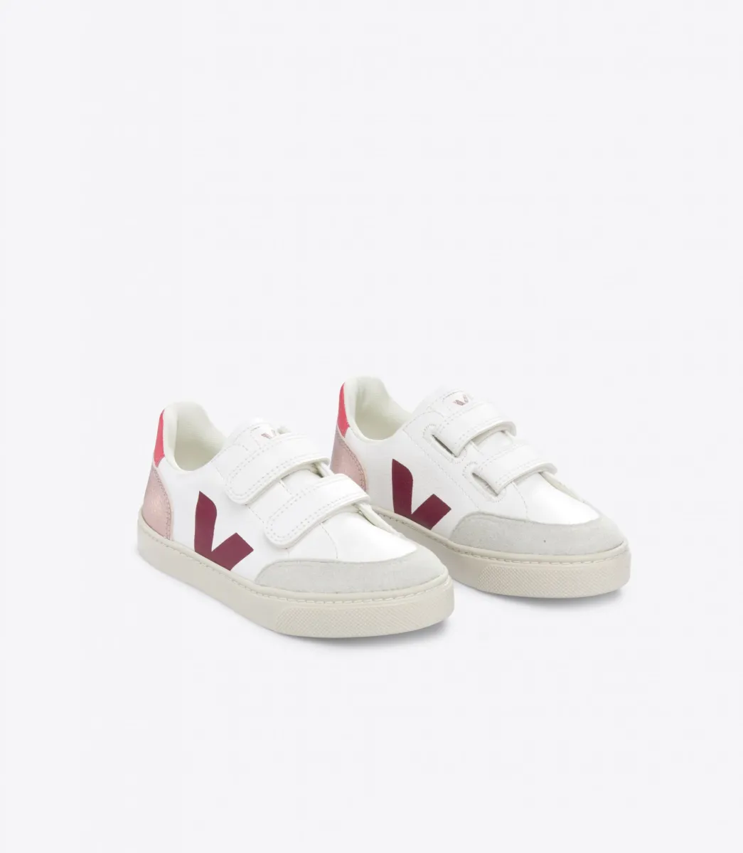 Kids VEJA V-12 LEATHER WHITE MULTICO NACRE