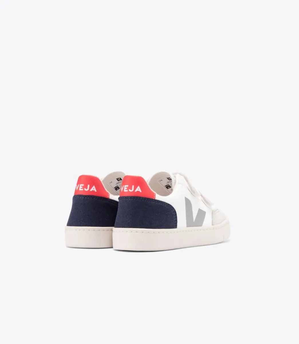 Kids VEJA V-12 LEATHER WHITE MULTICO NAUTICO