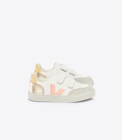 Kids VEJA V-12 LEATHER WHITE MULTICO PLATINE