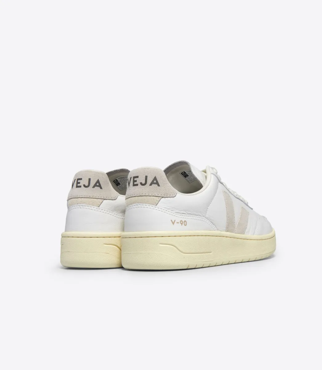 Women VEJA V-90 LEATHER WHITE NATURAL