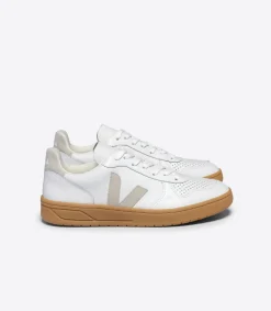 Women VEJA V-10 LEATHER WHITE NATURAL