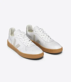 Women VEJA V-10 LEATHER WHITE NATURAL