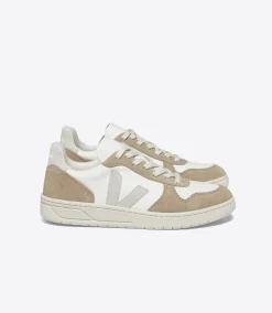 Women VEJA V-10 LEATHER WHITE NATURAL SAHARA