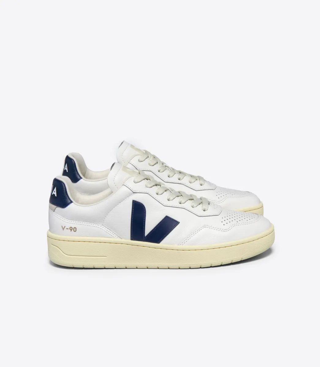 Women VEJA V-90 LEATHER WHITE NAUTICO