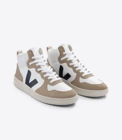 Women VEJA V-15 LEATHER WHITE NAUTICO SAHARA
