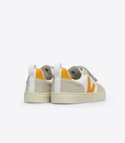 Kids VEJA V-10 LEATHER WHITE OURO