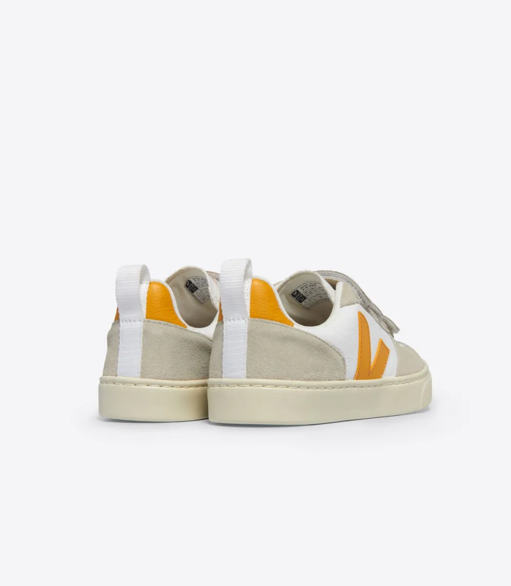 Kids VEJA V-10 LEATHER WHITE OURO