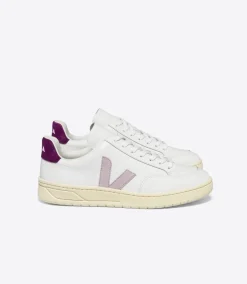 Women VEJA V-12 LEATHER WHITE PARME MAGENTA