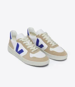 Women VEJA V-10 LEATHER WHITE PAROS SAHARA