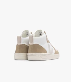 Women VEJA V-15 LEATHER WHITE PIERRE SAHARA