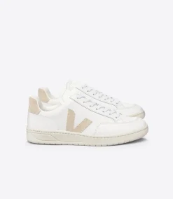 Women VEJA V-12 LEATHER WHITE SABLE