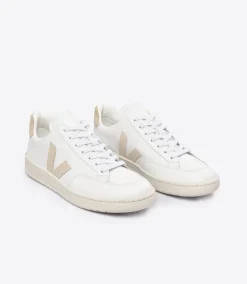 Women VEJA V-12 LEATHER WHITE SABLE