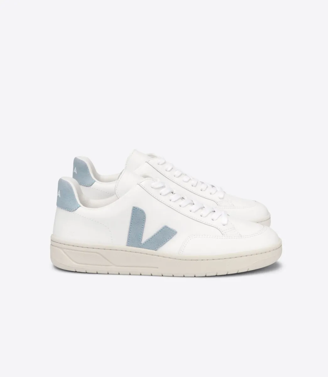 Women VEJA V-12 LEATHER WHITE STEEL