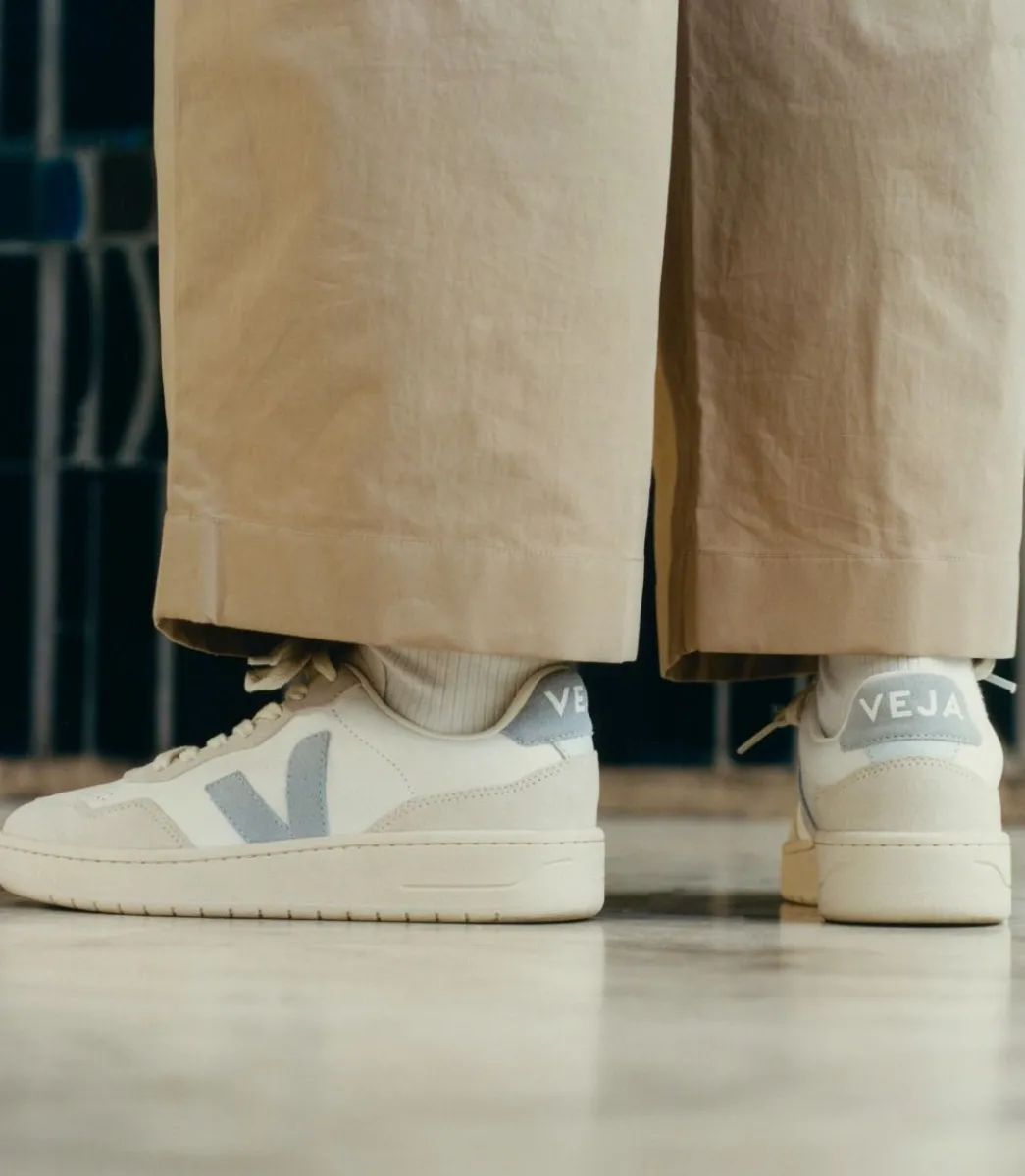 Women VEJA V-90 LEATHER WHITE STEEL