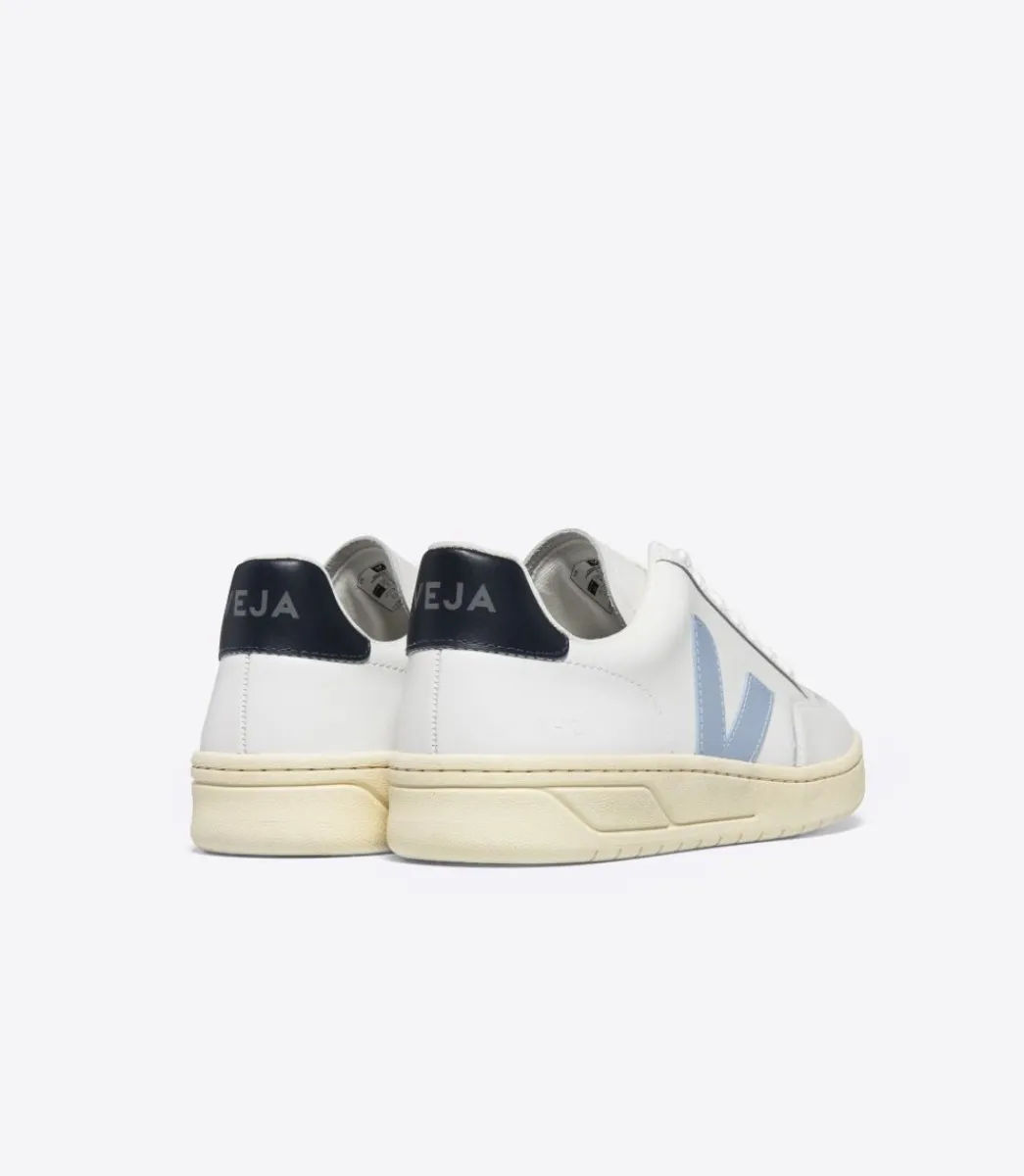 Women VEJA V-12 LEATHER WHITE STEEL NAUTICO