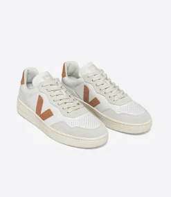 Women VEJA V-90 LEATHER WHITE UMBER