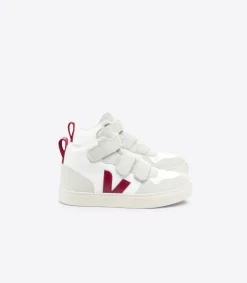 Kids VEJA V-10 MID B-MESH WHITE MARSALA