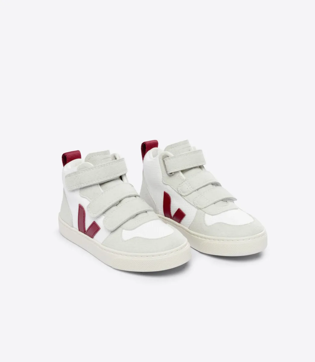 Kids VEJA V-10 MID B-MESH WHITE MARSALA