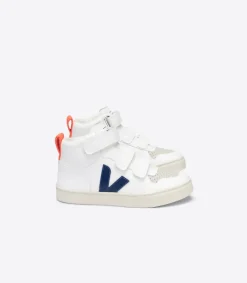 Kids VEJA V-10 MID CWL WHITE COBALT ORANGE FLUO