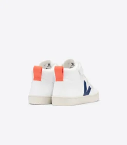 Kids VEJA V-10 MID CWL WHITE COBALT ORANGE FLUO