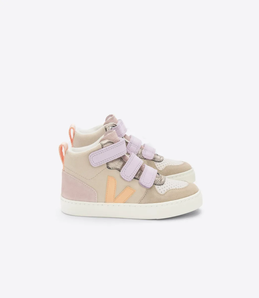 Kids VEJA V-10 MID SUEDE MULTICO ALMOND PEACH