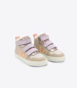 Kids VEJA V-10 MID SUEDE MULTICO ALMOND PEACH