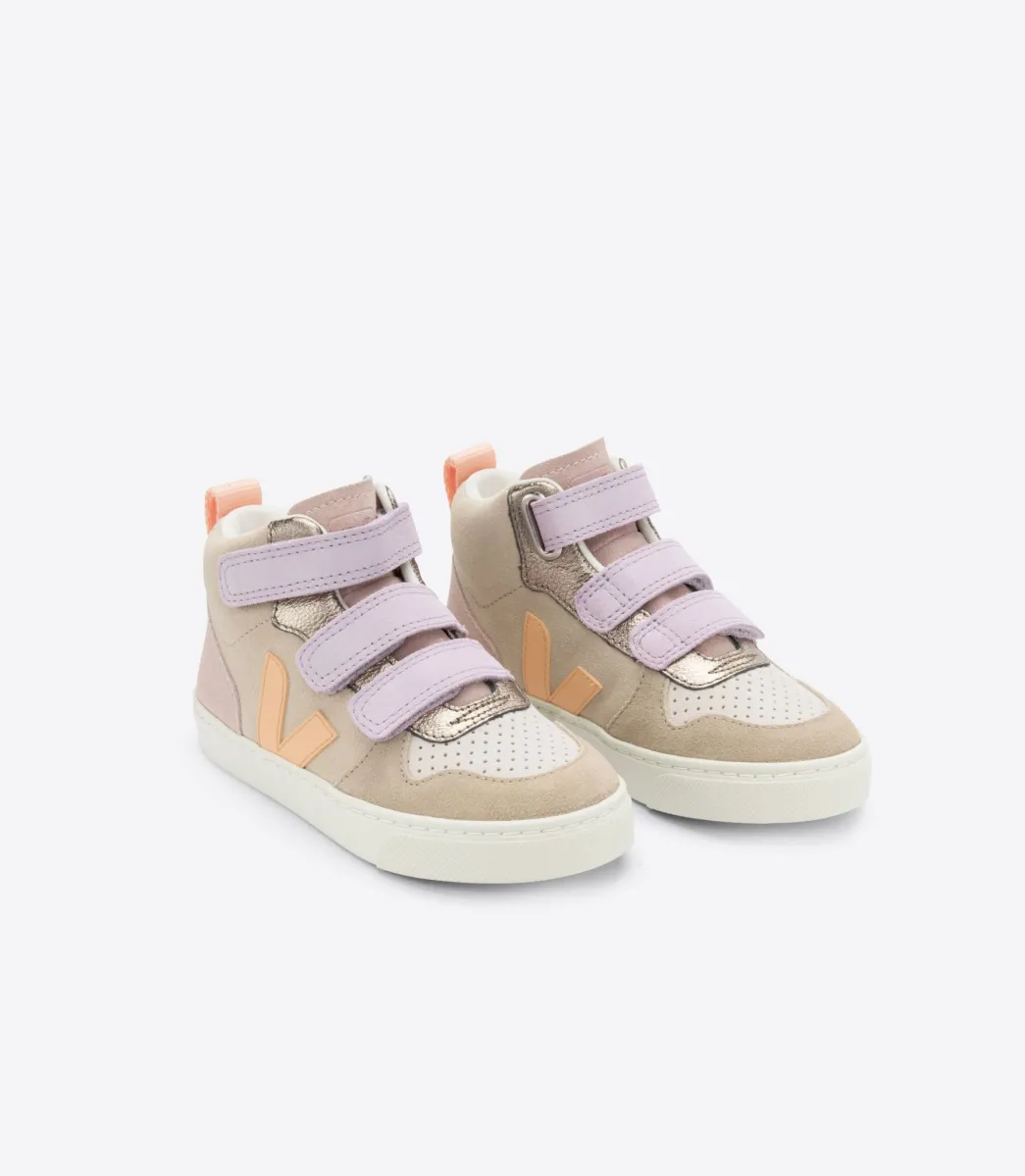 Kids VEJA V-10 MID SUEDE MULTICO ALMOND PEACH