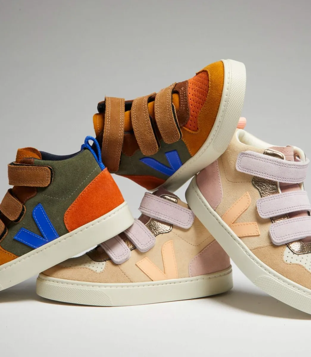 Kids VEJA V-10 MID SUEDE MULTICO ALMOND PEACH