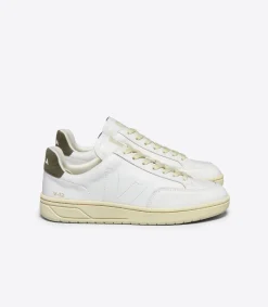 Women VEJA V-12 STITCH LEATHER WHITE KAKI