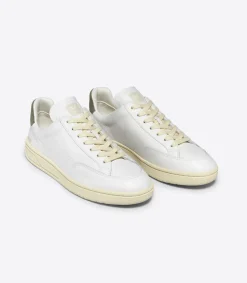 Women VEJA V-12 STITCH LEATHER WHITE KAKI