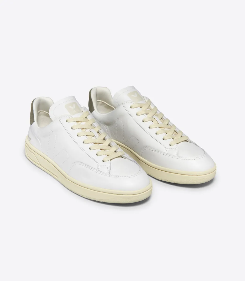 Women VEJA V-12 STITCH LEATHER WHITE KAKI