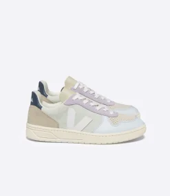 Women VEJA V-10 SUEDE JADE WHITE MULTICO