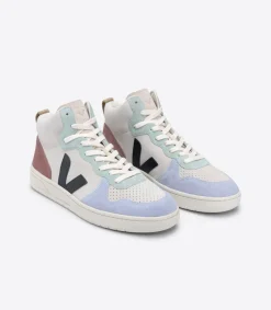 VEJA V-15 SUEDE MULTICO NATURAL BLACK