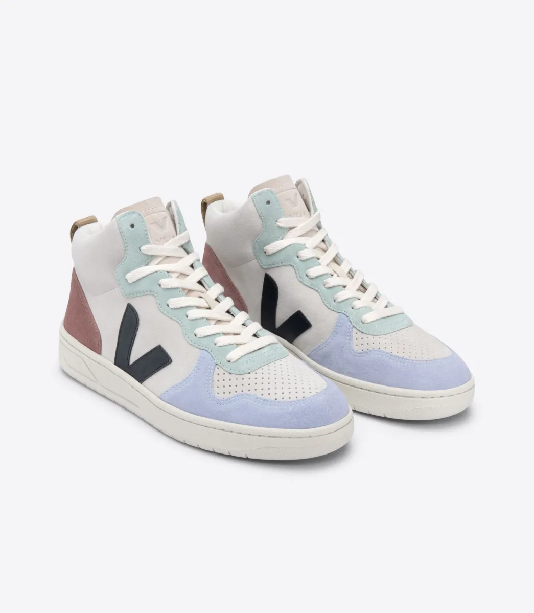 VEJA V-15 SUEDE MULTICO NATURAL BLACK