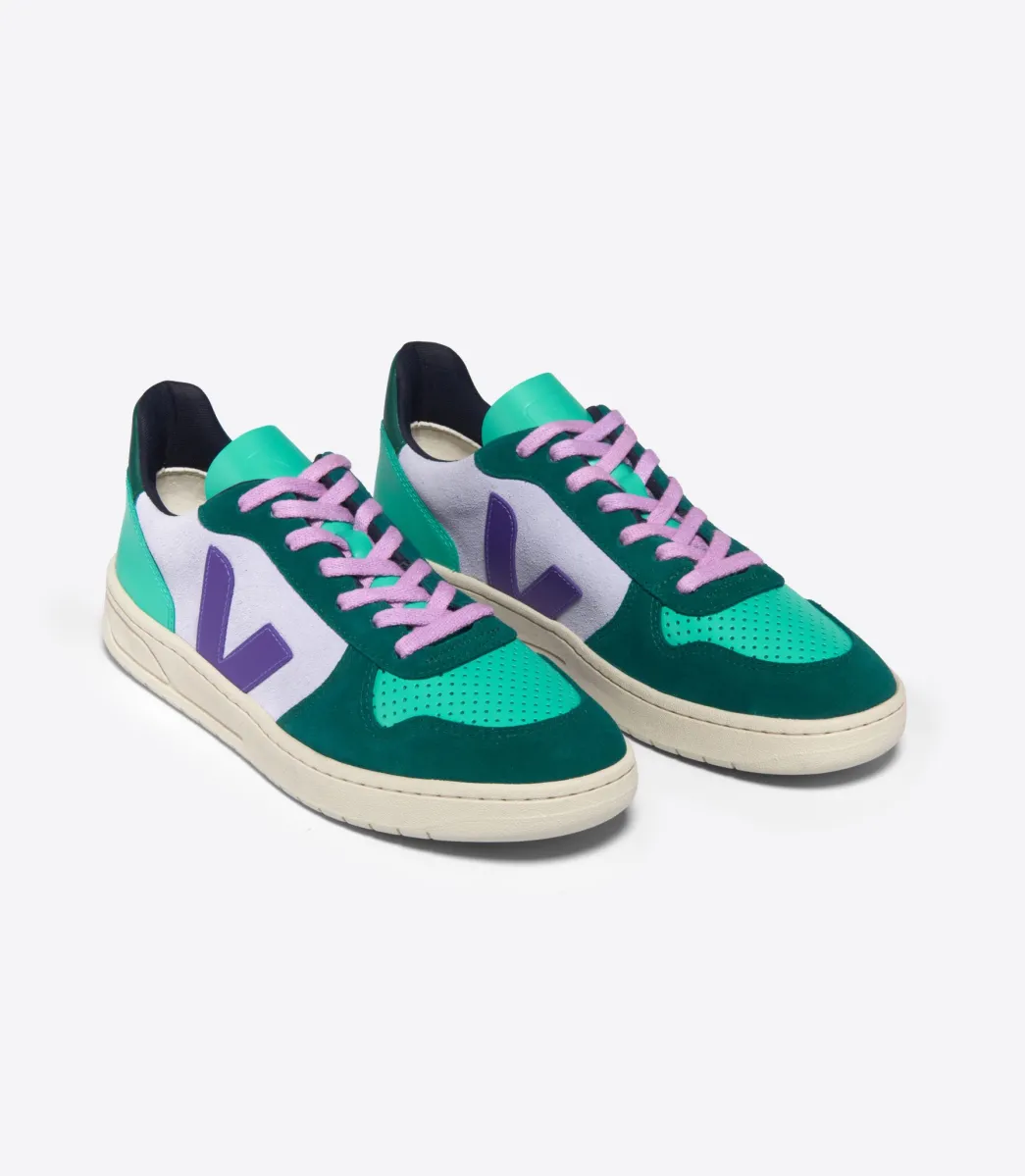 Women VEJA V-10 SUEDE MULTICO SWAN PURPLE PIERRE