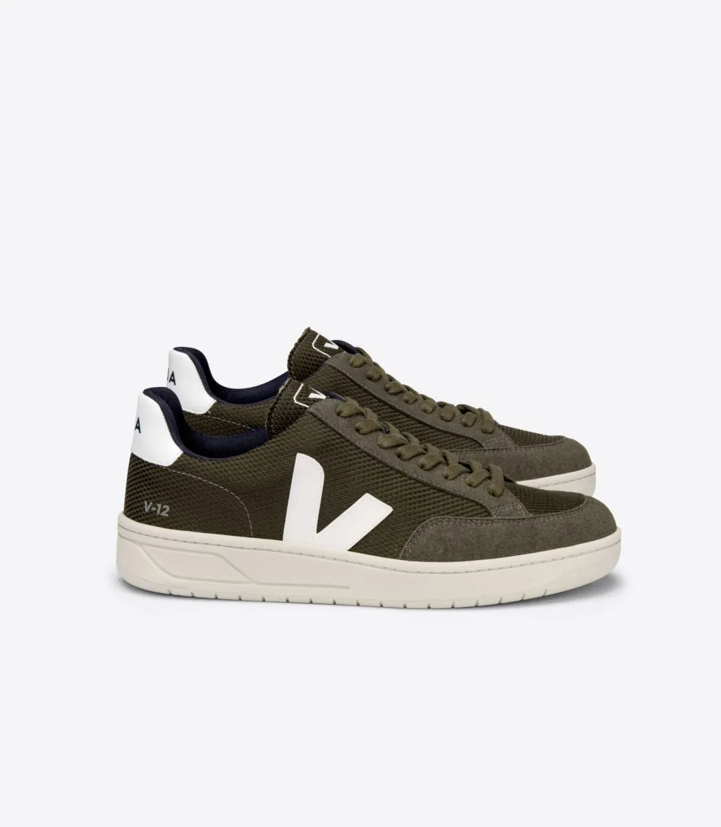 Women VEJA V-12 VEGAN B-MESH OLIVE WHITE