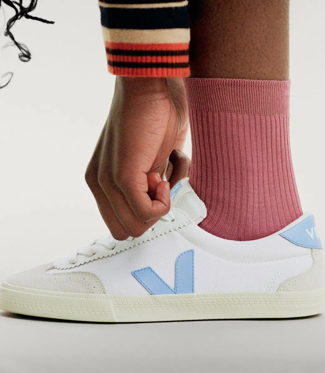 Women VEJA VOLLEY CANVAS WHITE AQUA