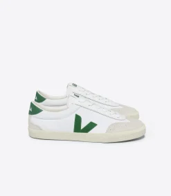 Women VEJA VOLLEY CANVAS WHITE EMERAUDE