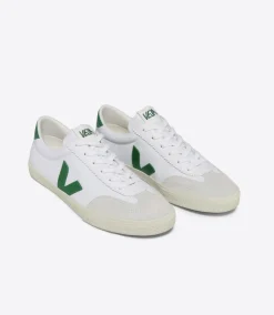 Women VEJA VOLLEY CANVAS WHITE EMERAUDE