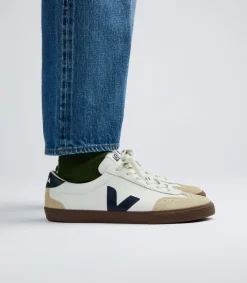 Women VEJA VOLLEY LEATHER WHITE NAUTICO BARK
