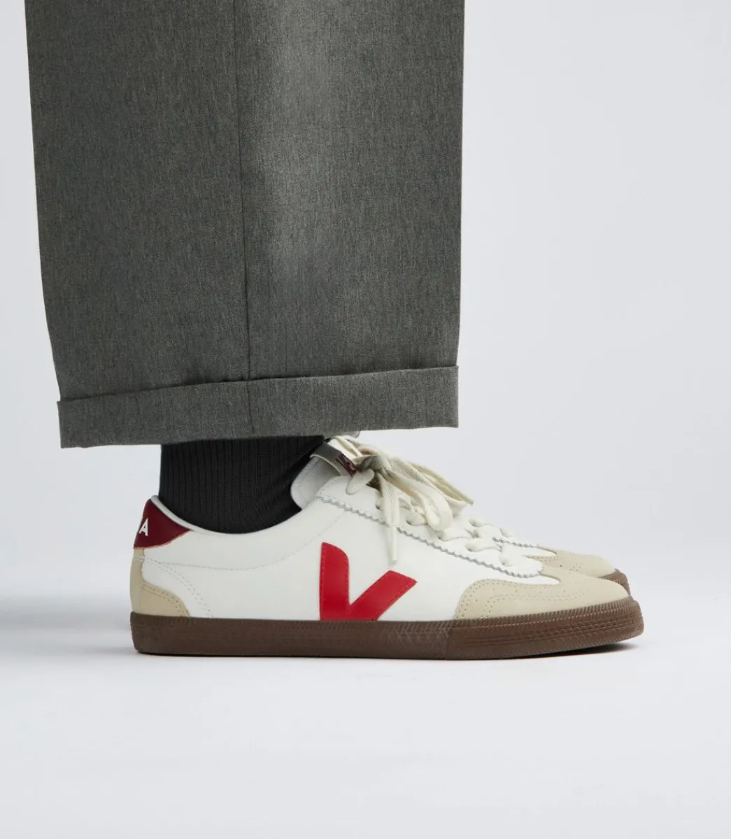 Women VEJA VOLLEY LEATHER WHITE PEKIN BARK