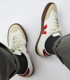 Women VEJA VOLLEY LEATHER WHITE PEKIN BARK